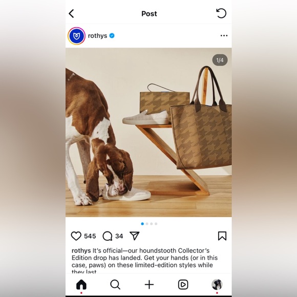 Rothy’s Lightweight Tote Dark Camel Houndstooth Collector’s Edition!!! - Picture 9 of 10